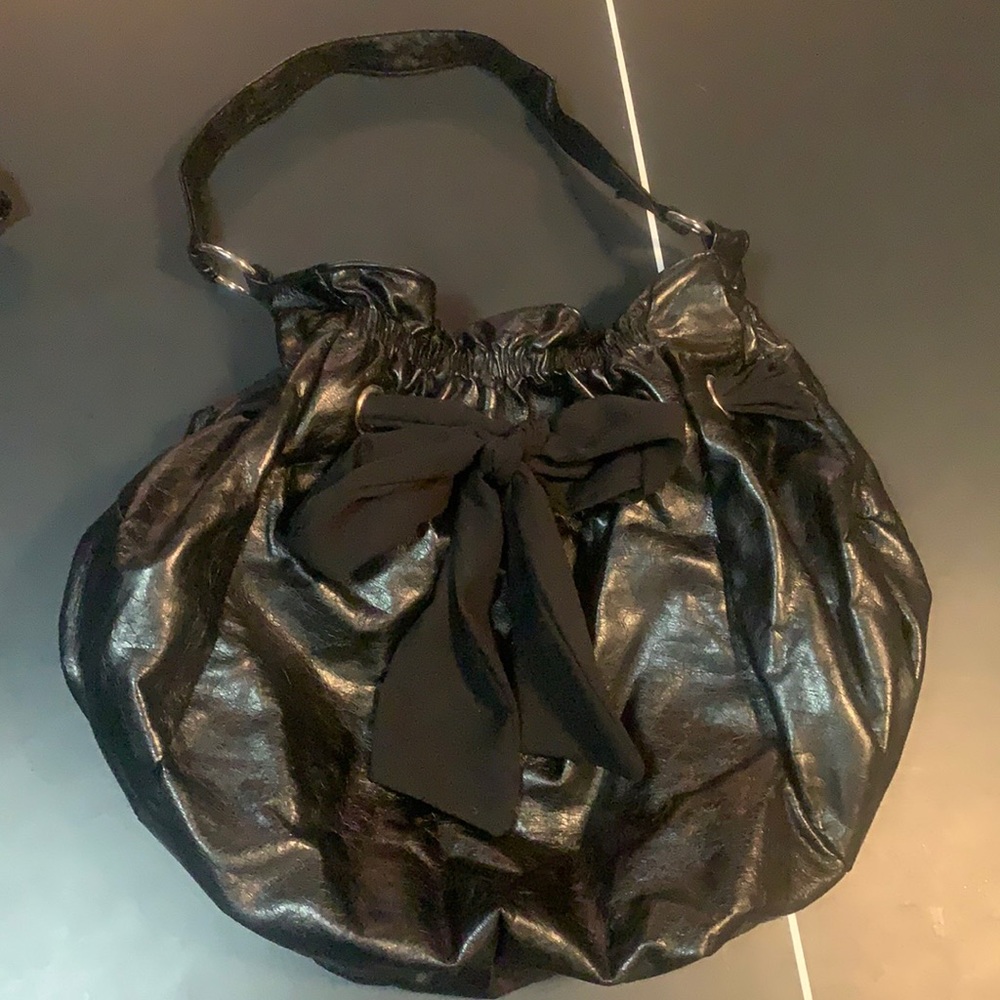 Faux Leather Purse wit Bow